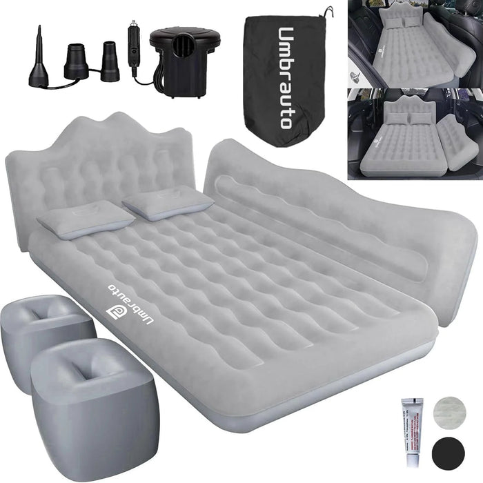 Umbrauto 29.53in/75cm Wide Car Air Mattress – Inflatable SUV, Truck & Van Back Seat Camping Bed with Pump & Pillows, Gray V.I.P Digital Presence