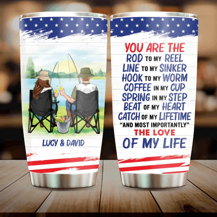 Personalized Fishing Couple Tumbler - Gift Idea for Couple - You Are The Rod To My Reel CusGifts