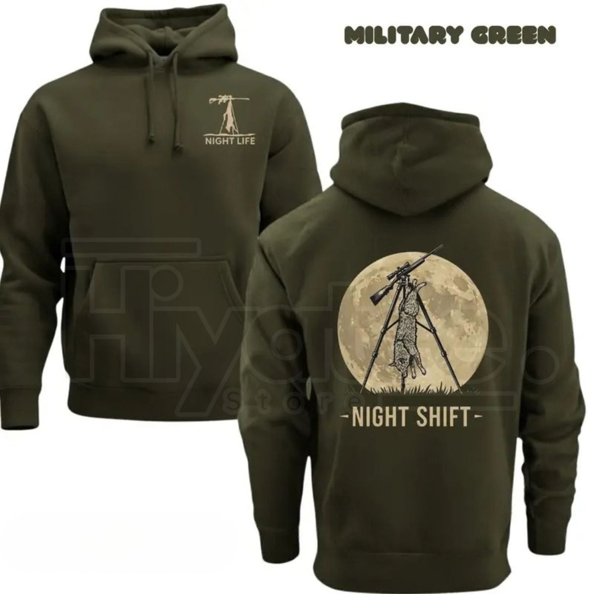 Coyote Night Life Hunting Hoodie β Thermal Predator Hunter Gear, Pullover Hoodie Gift for Hunters Hiyatee