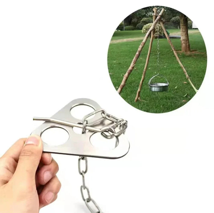 Portable Camping Gear and Equipment Detachable Outdoor Barbecue Tripod Hanging Rack Campfire Cooking Accessories Set OtdoorEdge Supply