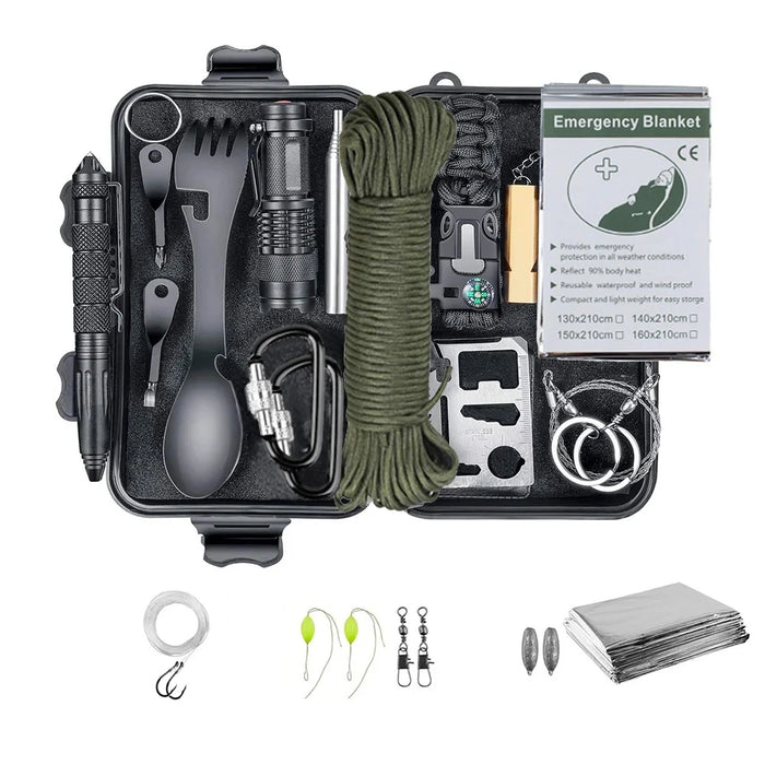 Professional Emergency Survival Kit Gear Camping Multifunction Tactical Defense Equipment First Aid SOS Wilderness Adventure OtdoorEdge Supply