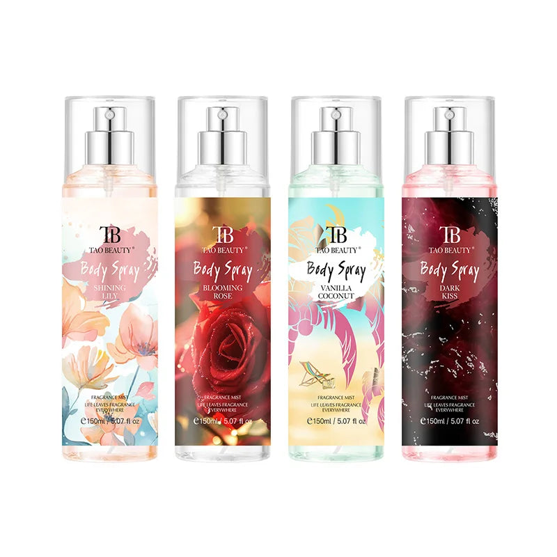 The fragrance spray has a long-lasting, faint floral scent with a fruity note. It is a fragrance body spray without alcohol. Outdoor Kinetics