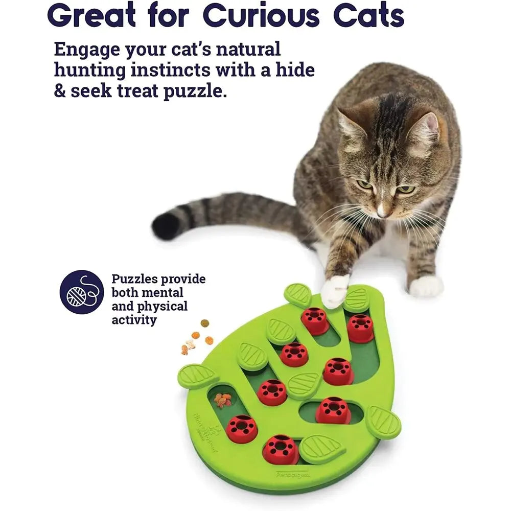 Cat Puzzle Treat Toy Made of High Quality Non Toxic Plastic with Playful and Interactive Style Adjustable Difficulty Mental Outdoor Kinetics