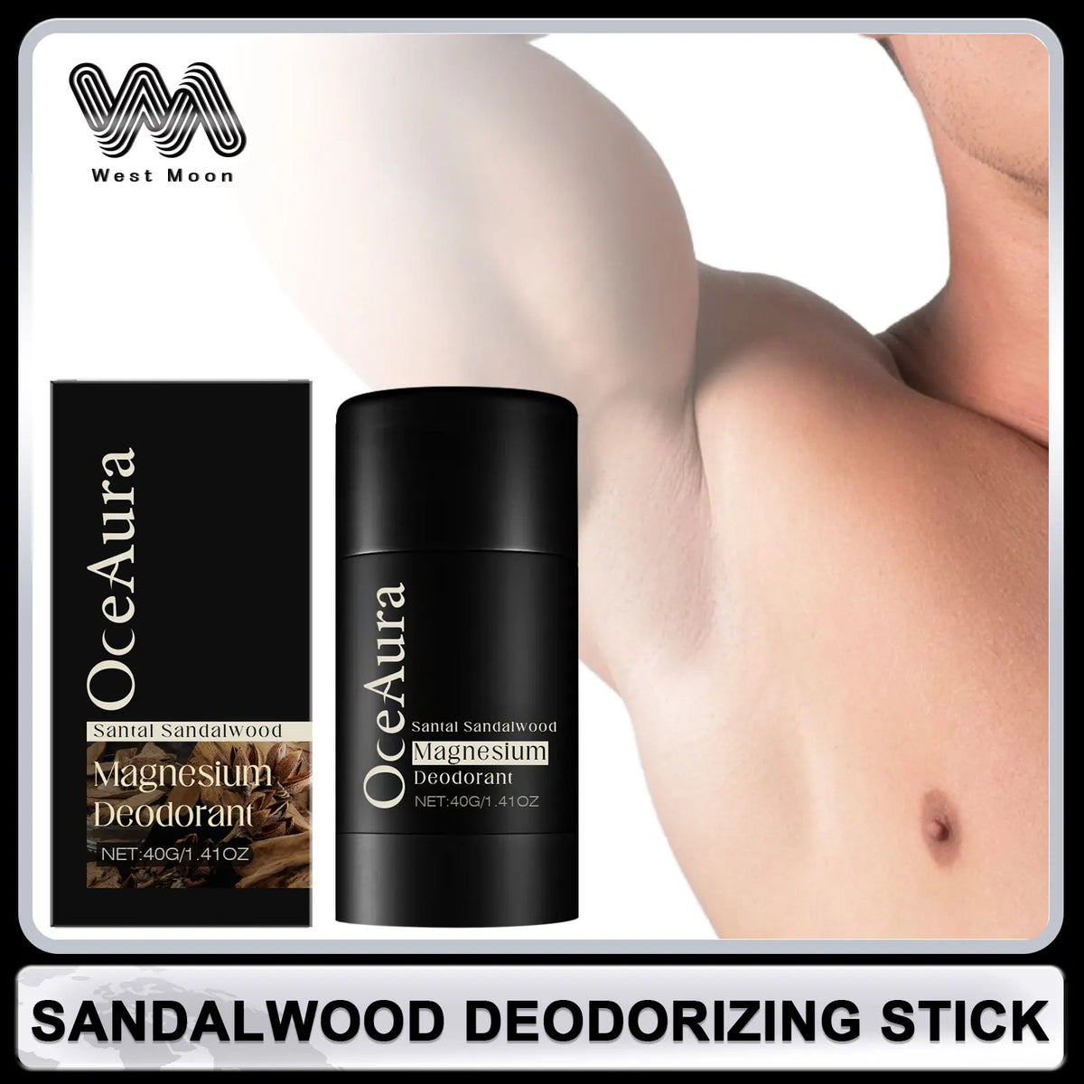 Sandalwood Deodorant Cream for Men Reduce Underarm Odor Long Lasting Fragrance Sweat Removal Dry Sooth Skin Antiperspirant Stick Outdoor Kinetics