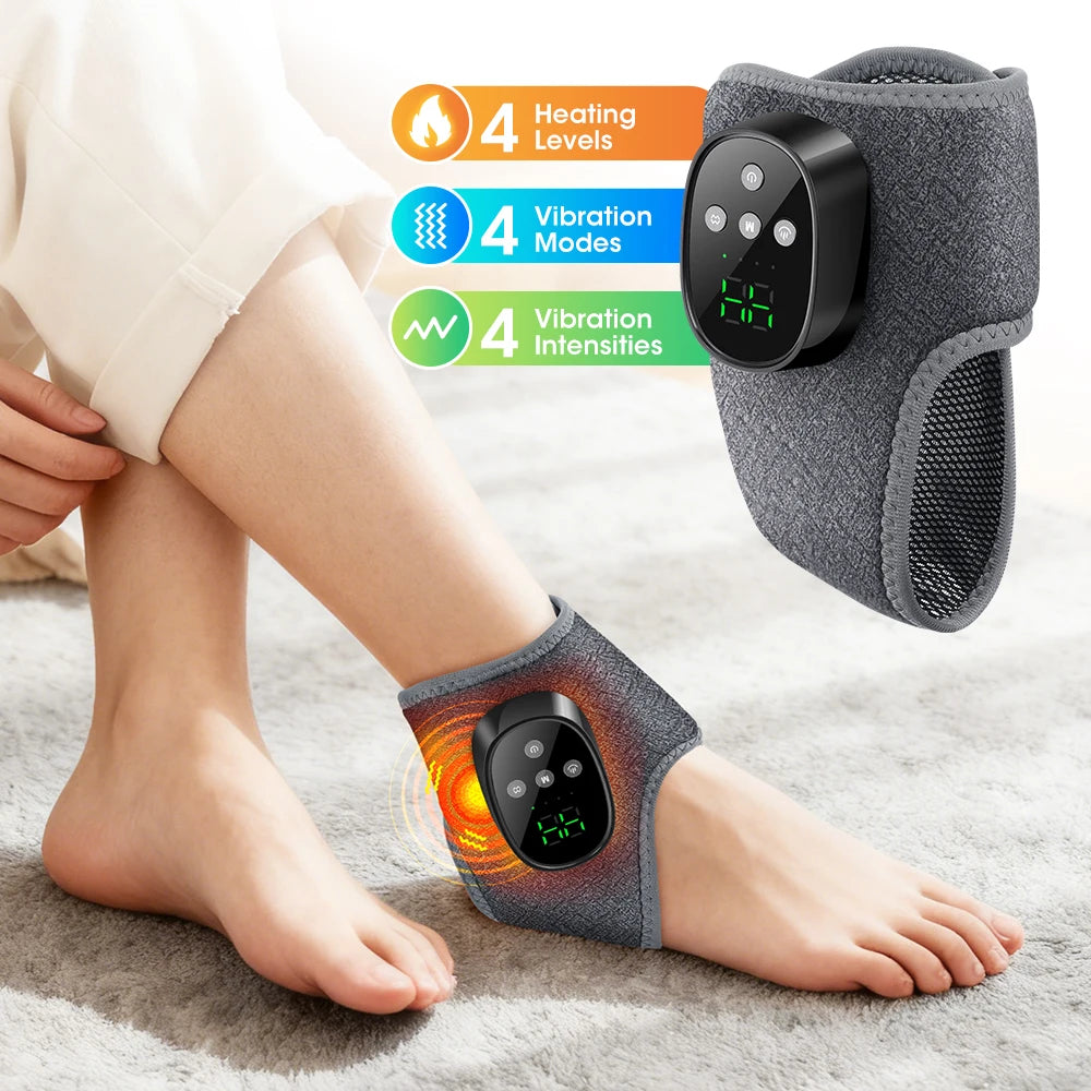 Electric Foot Massager Heated Vibration Cordless Ankle Wrap Portable Leg Care Relaxation Pad For Home Office Women Seniors Outdoor Kinetics