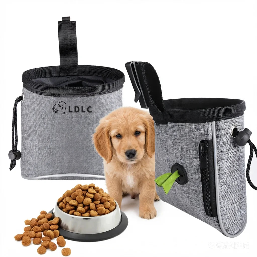 Dog Treat Training Pouch Easily Carries Pet Food Bag Kibble, Treats Built In Poop Bag Dispenser Outdoor Dog Trainings Bag Outdoor Kinetics
