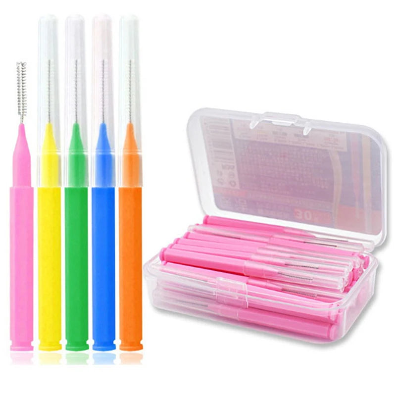 30pcs/lot terdental Brush Denta Floss Interdental Cleaners Dental Teeth Brush Toothpick Oral Care Tool Outdoor Kinetics