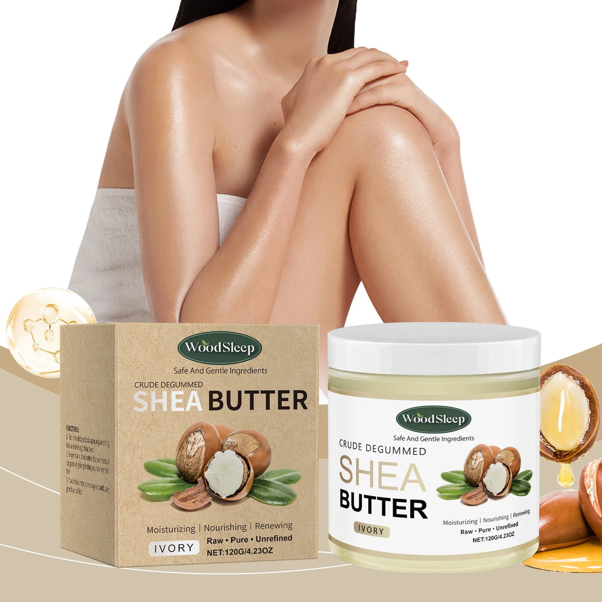 Natural Shea Butter Organic Removes Dry Skin on the Legs Arm Buttocks Deep Hydration Moisturizing Skin Crack Remover Moisturizer Outdoor Kinetics
