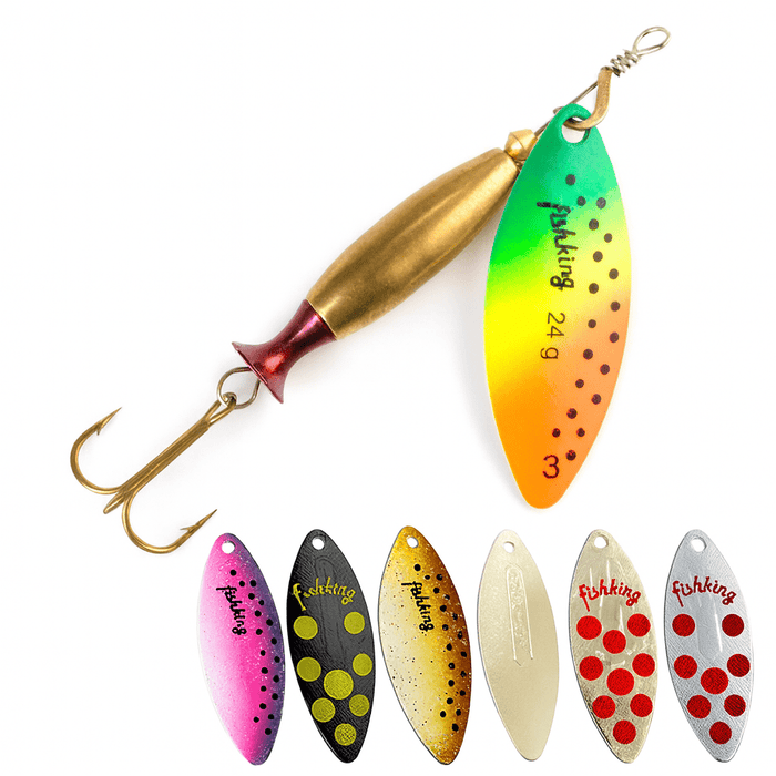 FISH KING Metal Spinner Lure | Long Cast Hard Bait for Bass, Pike, and Saltwater Fishing Game On Interactive LLC (OnlyTenBucks.com)