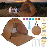 Pop Up Beach Tent Sun Shade Shelter Anti-UV Automatic Waterproof Tent Canopy for 2/3 Man w/ Net Window Storage Bag for Outdoor Beach Camping Fishing P GBruno Store