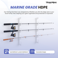 Made in the USA Fishing Rod Rack | Wall or Ceiling Mounted TRAPSKI