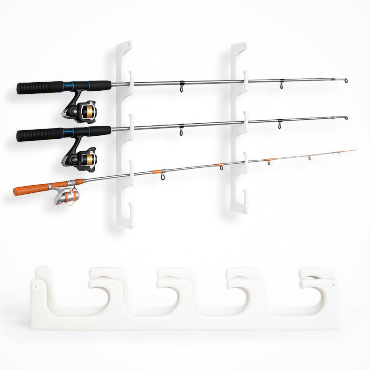 Made in the USA Fishing Rod Rack | Wall or Ceiling Mounted TRAPSKI