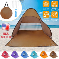 Pop Up Beach Tent Sun Shade Shelter Anti-UV Automatic Waterproof Tent Canopy for 2/3 Man w/ Net Window Storage Bag for Outdoor Beach Camping Fishing P GBruno Store