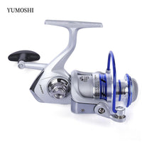 YUMOSHI AF1000-7000 12BB Gear Ratio 5.5:1 Half Metal Fishing Spinning Reel Machined aluminum Spool with Exchangeable Handle V.I.P Digital Presence