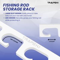 Made in the USA Fishing Rod Rack | Wall or Ceiling Mounted TRAPSKI