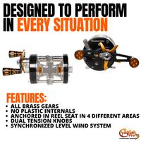 600CTS Round Baitcaster Rod and Reel Combo Catfish Pro