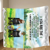 Personalized Fishing Couple Fleece Blanket/Quilt - Gift for Fishing Lovers/Couple/Husband and Wife - You Are The Rod To My Reel, Line To My Sinker CusGifts
