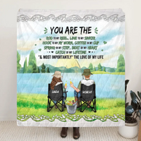 Personalized Fishing Couple Fleece Blanket/Quilt - Gift for Fishing Lovers/Couple/Husband and Wife - You Are The Rod To My Reel, Line To My Sinker CusGifts
