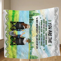 Personalized Fishing Couple Fleece Blanket/Quilt - Gift for Fishing Lovers/Couple/Husband and Wife - You Are The Rod To My Reel, Line To My Sinker CusGifts