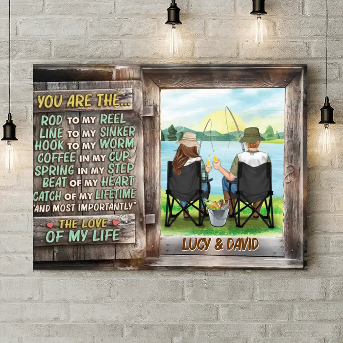Personalized Fishing Couple Horizontal Canvas - Gift Idea for Couple - You Are The Rod To My Reel CusGifts