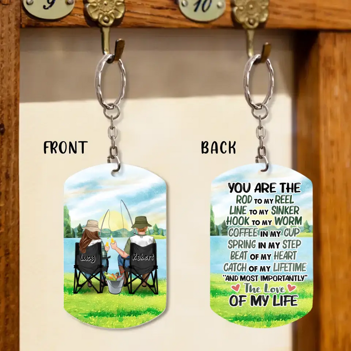 Personalized Fishing Couple Aluminum Keychain - Gift Idea For Him/Husband - You Are The Rod To My Reel CusGifts