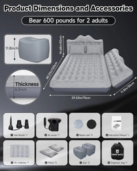 Umbrauto 29.53in/75cm Wide Car Air Mattress – Inflatable SUV, Truck & Van Back Seat Camping Bed with Pump & Pillows, Gray V.I.P Digital Presence