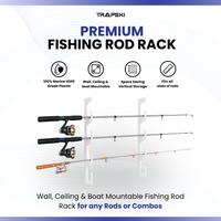 Made in the USA Fishing Rod Rack | Wall or Ceiling Mounted TRAPSKI