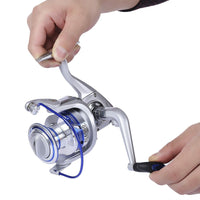 YUMOSHI AF1000-7000 12BB Gear Ratio 5.5:1 Half Metal Fishing Spinning Reel Machined aluminum Spool with Exchangeable Handle V.I.P Digital Presence