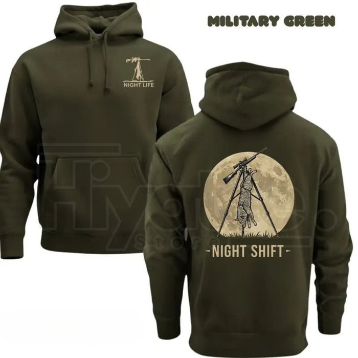 Coyote Night Life Hunting Hoodie – Thermal Predator Hunter Gear, Pullover Hoodie Gift for Hunters Hiyatee