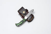 Green Micarta Damascus Gut Hook Hunting Knife TF-103 Titan International K