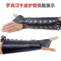 Hunting Archery Arm Guard  Bow Protective Gear Unisex Leather Protector Bracer Glove Adjustable OtdoorEdge Supply