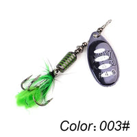FTK 1pc Spinner Bait 7.5g 12g 17.5g Hard Spoon Bass Lures Metal Fishing Lure With Feather Treble Hooks For Pike Fishing V.I.P Digital Presence