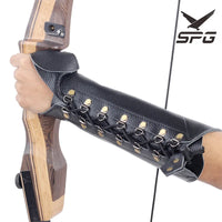 Hunting Archery Arm Guard  Bow Protective Gear Unisex Leather Protector Bracer Glove Adjustable OtdoorEdge Supply