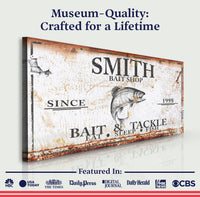 Bait and Tackle Sign Tailored Canvases