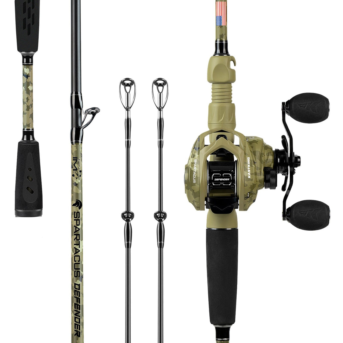 KastKing Spartacus Defender Twin-Tip Baitcaster Rod and Reel Combo KastKing