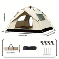 3-4 Person Instant Pop Up Camping Tent Waterproof Quick Setup Outdoor Portable 2Dropme
