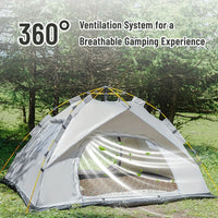 3-4 Person Instant Pop Up Camping Tent Waterproof Quick Setup Outdoor Portable 2Dropme