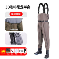 3D Nylon Half-length Fishing Fish Fishing Water Pants New One-piece Fish Catch Pants Rain Pants Wading Pants Water Playing Clothes OtdoorEdge Supply