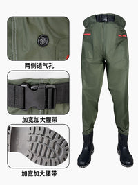 3D Nylon Half-length Fishing Fish Fishing Water Pants New One-piece Fish Catch Pants Rain Pants Wading Pants Water Playing Clothes OtdoorEdge Supply