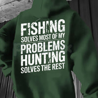 Outdoorsman’s Therapy Hoodie – Fishing & Hunting Problem Solver Pullover, Rugged Sportsman Apparel, Unisex Pasimax