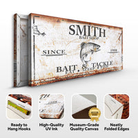 Bait and Tackle Sign Tailored Canvases