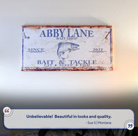 Bait and Tackle Sign Tailored Canvases