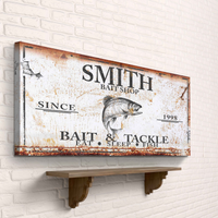 Bait and Tackle Sign Tailored Canvases