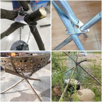 Portable Camping Gear and Equipment  Detachable Outdoor Barbecue Tripod Hanging Rack  Campfire Cooking Accessories Set OtdoorEdge Supply