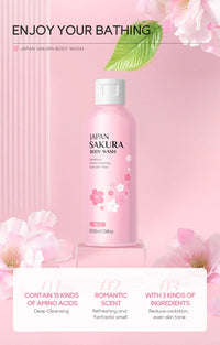 LAIKOU Sakura Shower Gel Long Moisturizing Smooth Long Lasting Fragrance Gentle Foam Body Cleansing Bath Product 200ml Outdoor Kinetics