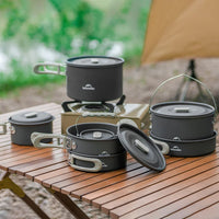 Naturehike Camping Cookware Kit,Kitchen Utensils Camping Gear ,Outdoor Cooking Ultralight Aluminum Pot Kettle Tablewear Set OtdoorEdge Supply
