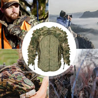 Ghillie Suit Breathable Ghillie Suit For Turkey Hunting Hunting Gear Camouflage Material Woodland Camouflage Jacket & Pants OtdoorEdge Supply