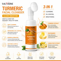 1/3/5pcs Turmeric Foaming Facial Cleanser, Face Wash with Turmeric Extract Niacinamide & Lemon Fruit Extract, Gently Removes Dir Outdoor Kinetics