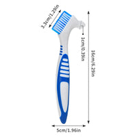 Denture Brush 4Pcs Denture Toothbrushes，Denture Cleaning Care Cleaning Brush ，Double Sided Toothbrush，Multi-Layered Bristles Outdoor Kinetics
