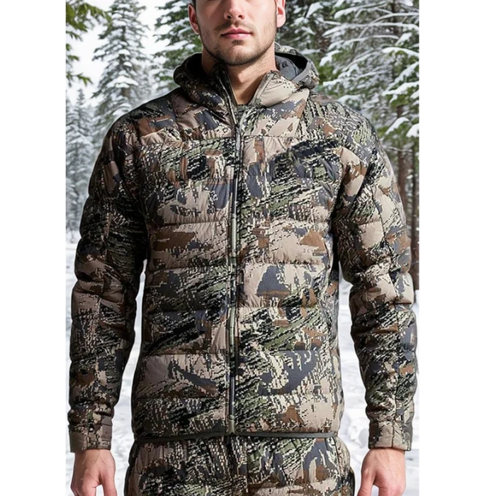 Ainfad Men's Kelvin Light Down Jacket Camouflage Fishing Hunting Down Wear OtdoorEdge Supply